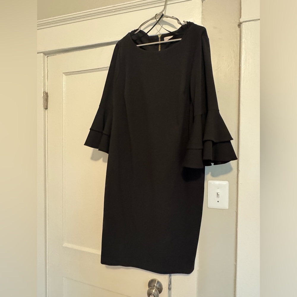 Calvin Klein Black Dress with Bell Sleeves
